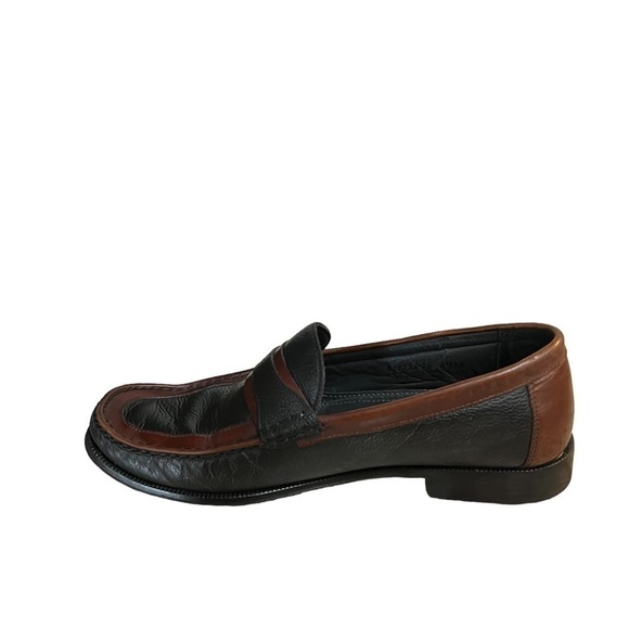 Florsheim Loafers Mens 10EEE Two Toned Black Brown Leather Slip on Shoes main image 6